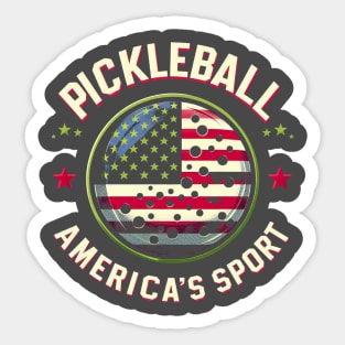 Pickleball America's Sport USA Flag Sticker